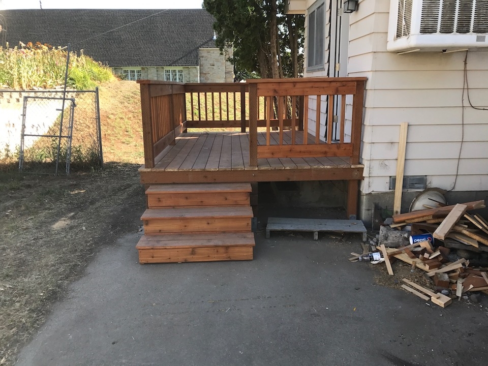 Small deck and railing