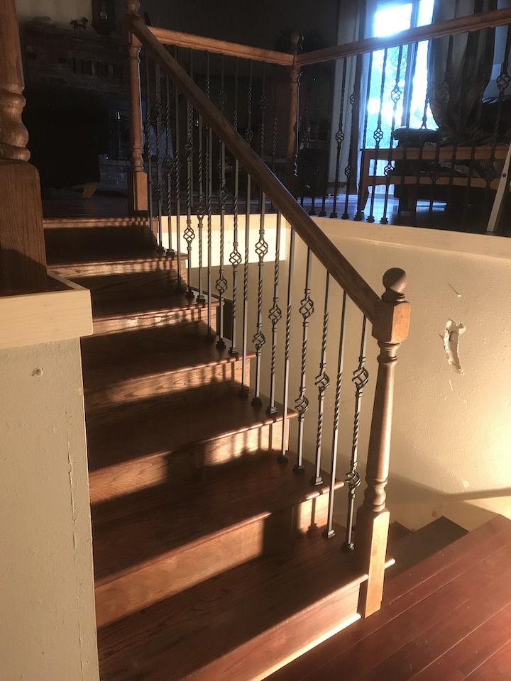 Stair railing installation