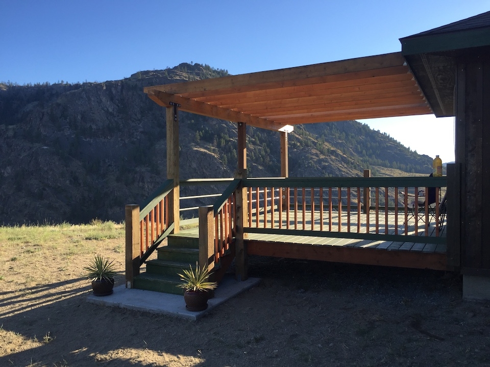 Large deck with pergola